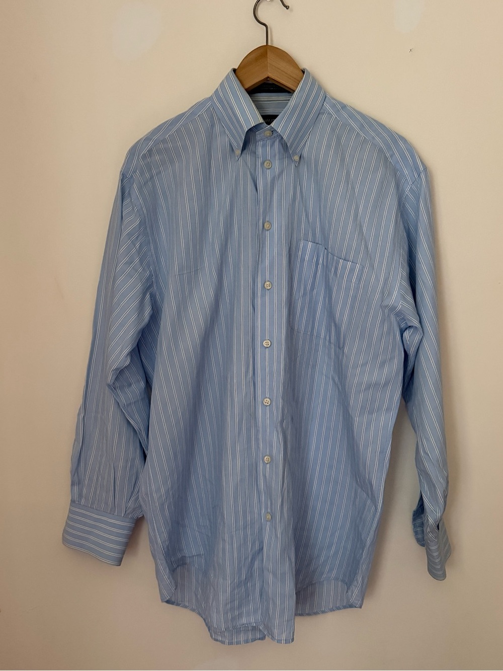Nautica Light Blue & White Pinstripe Button-Down Dress Shirt